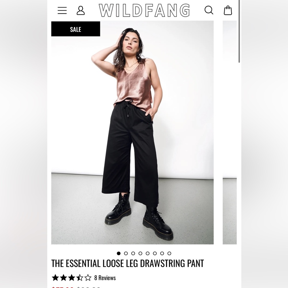 NWT: Wildfang Black Essential Loose Leg Drawstring L